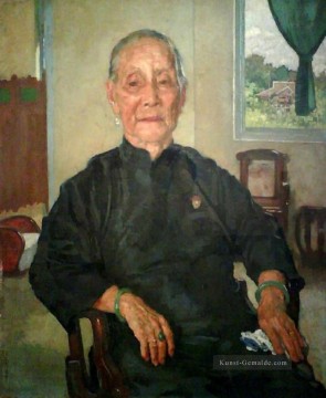  1941 - Ein Porträt von Madame cheng 1941 Xu Beihong in Öl